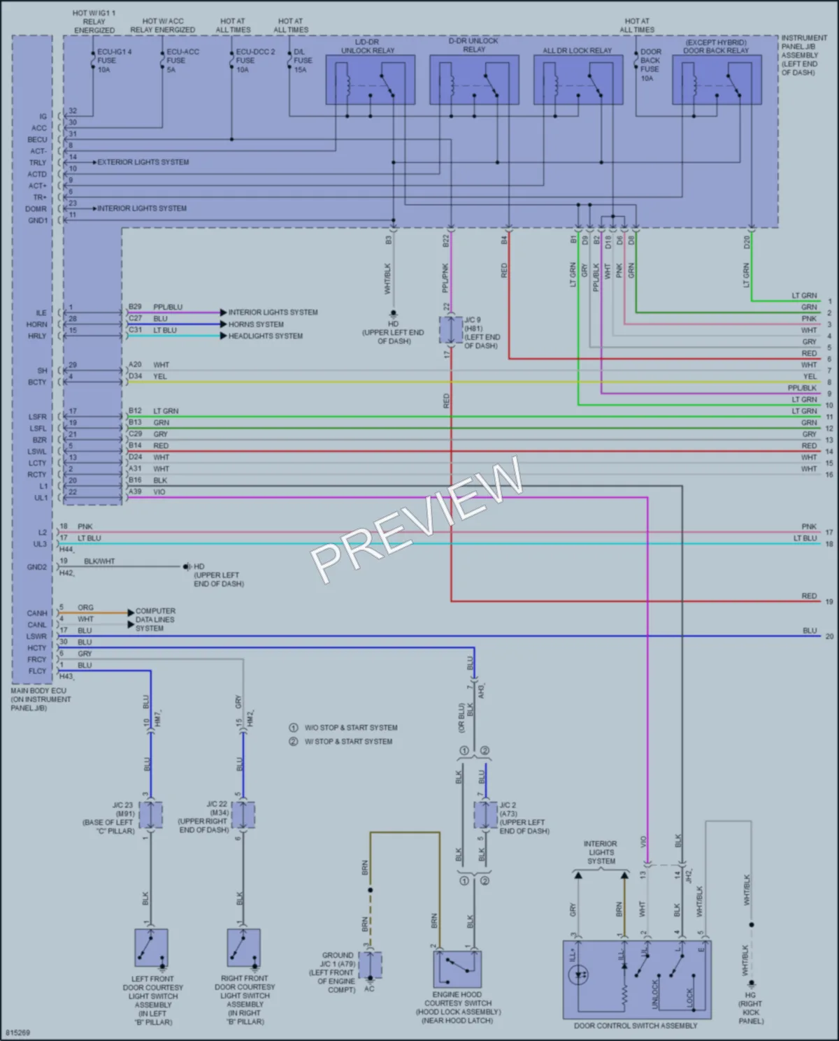2023 Toyota HighlanderHybrid Anti Theft wiring diagram preview