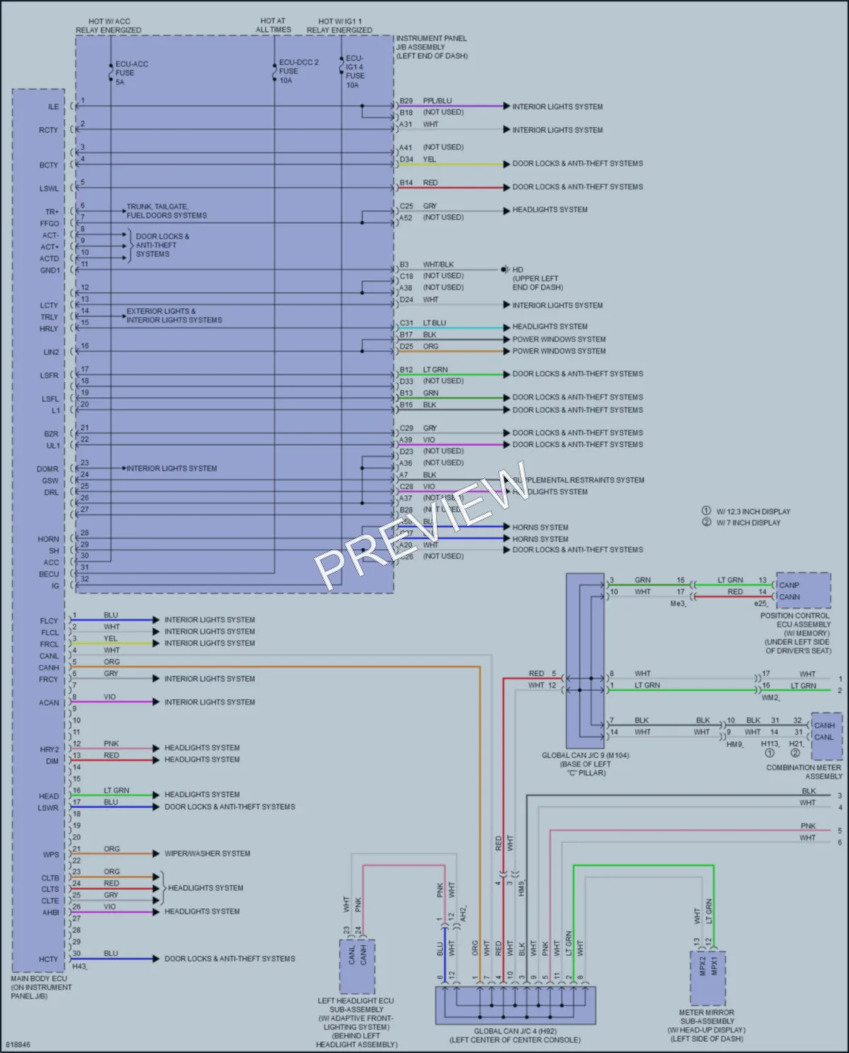 2023 Toyota HighlanderHybrid Body Control Modules wiring diagram preview