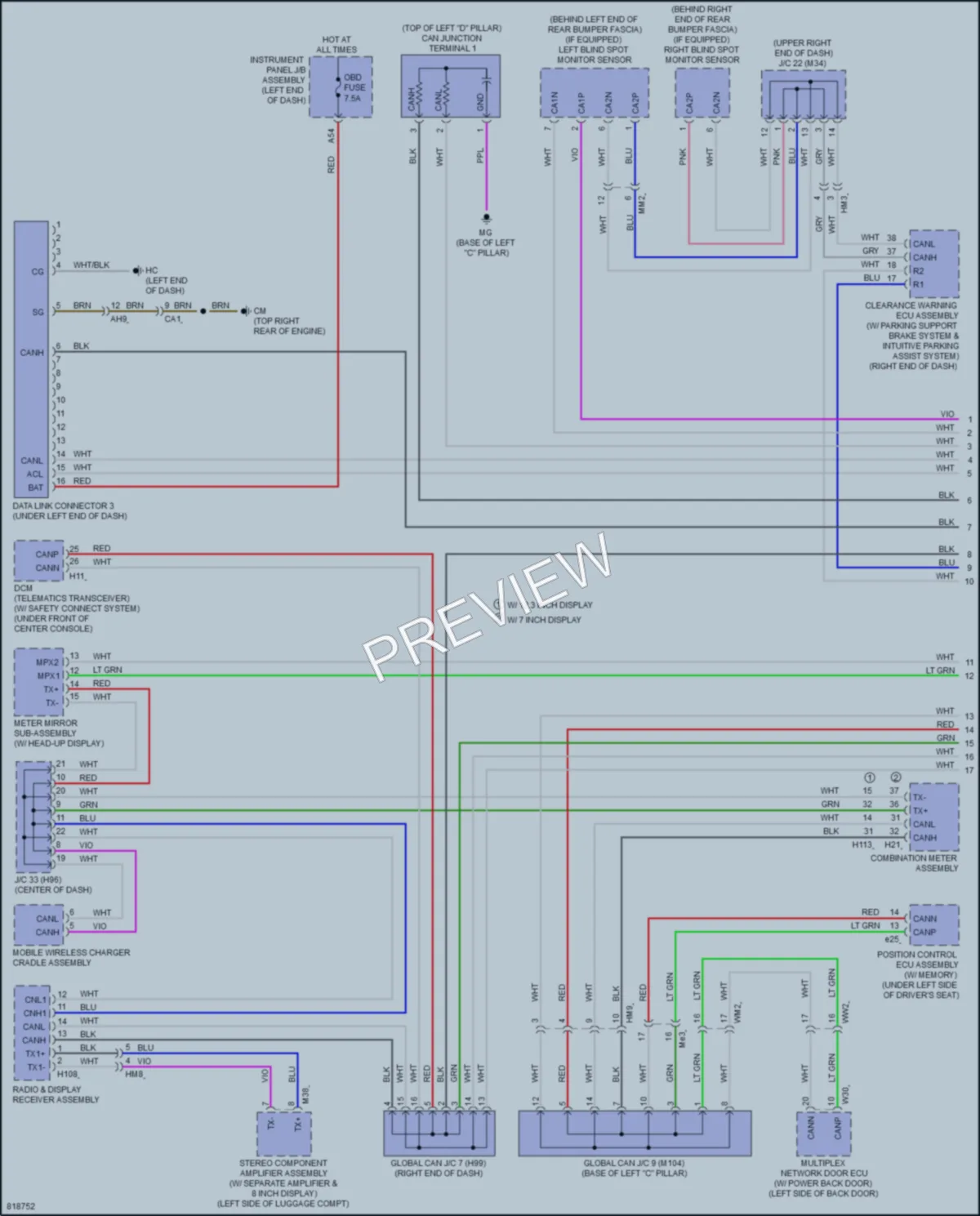 2023 Toyota HighlanderHybrid Computer Data Lines wiring diagram preview