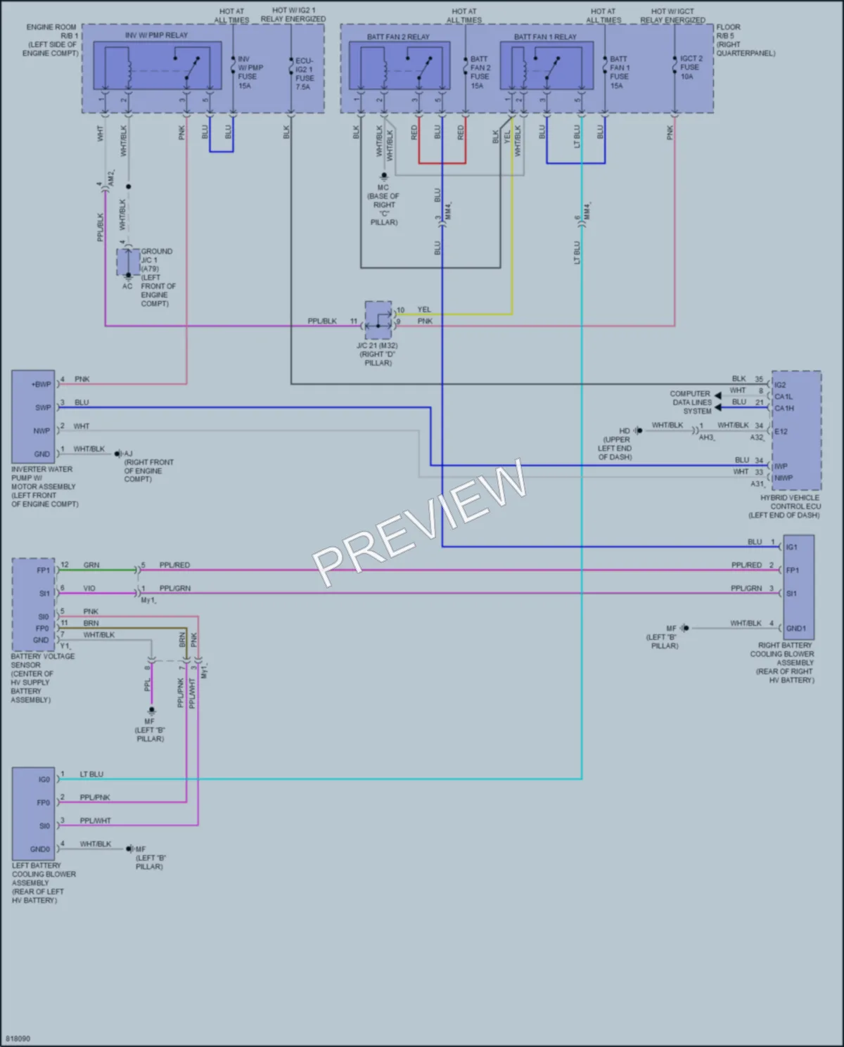 2023 Toyota HighlanderHybrid Cooling Fan wiring diagram preview