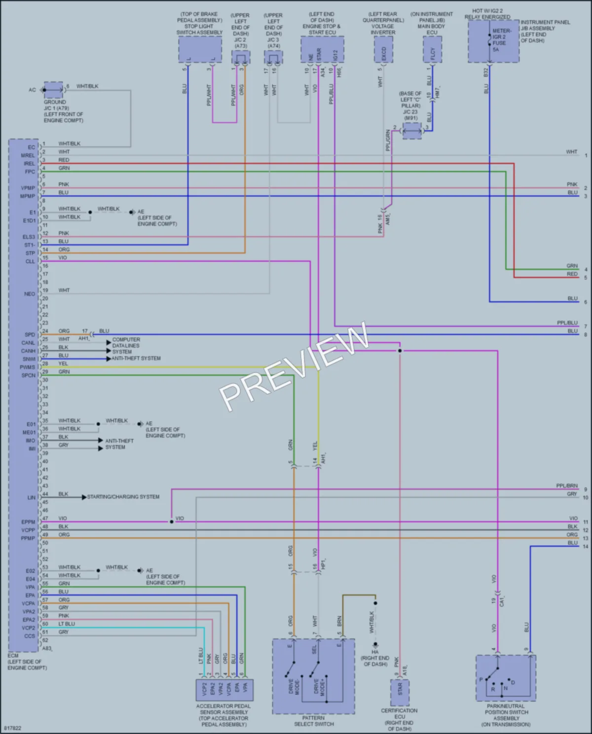 2023 Toyota HighlanderHybrid Engine Performance wiring diagram preview