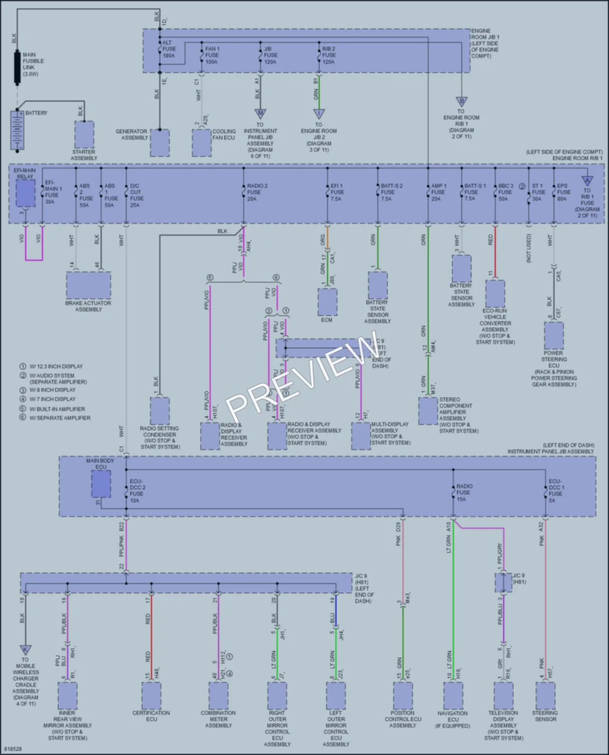 2023 Toyota HighlanderHybrid Power Distribution wiring diagram preview