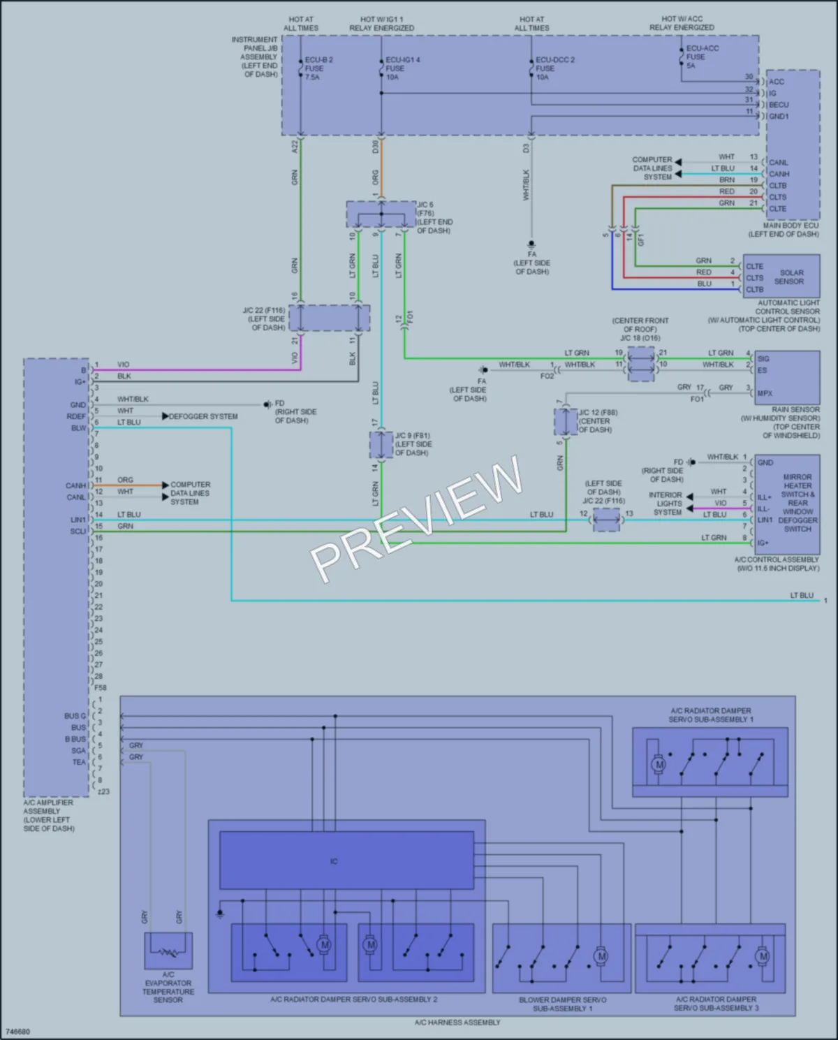 2023 Toyota Prius Air Conditioning wiring diagram preview