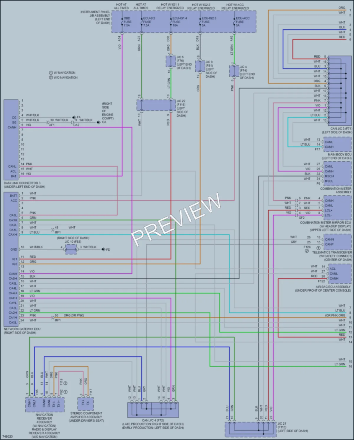 2023 Toyota Prius Computer Data Lines wiring diagram preview