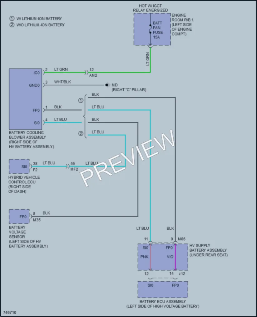 2023 Toyota Prius Cooling Fan wiring diagram preview