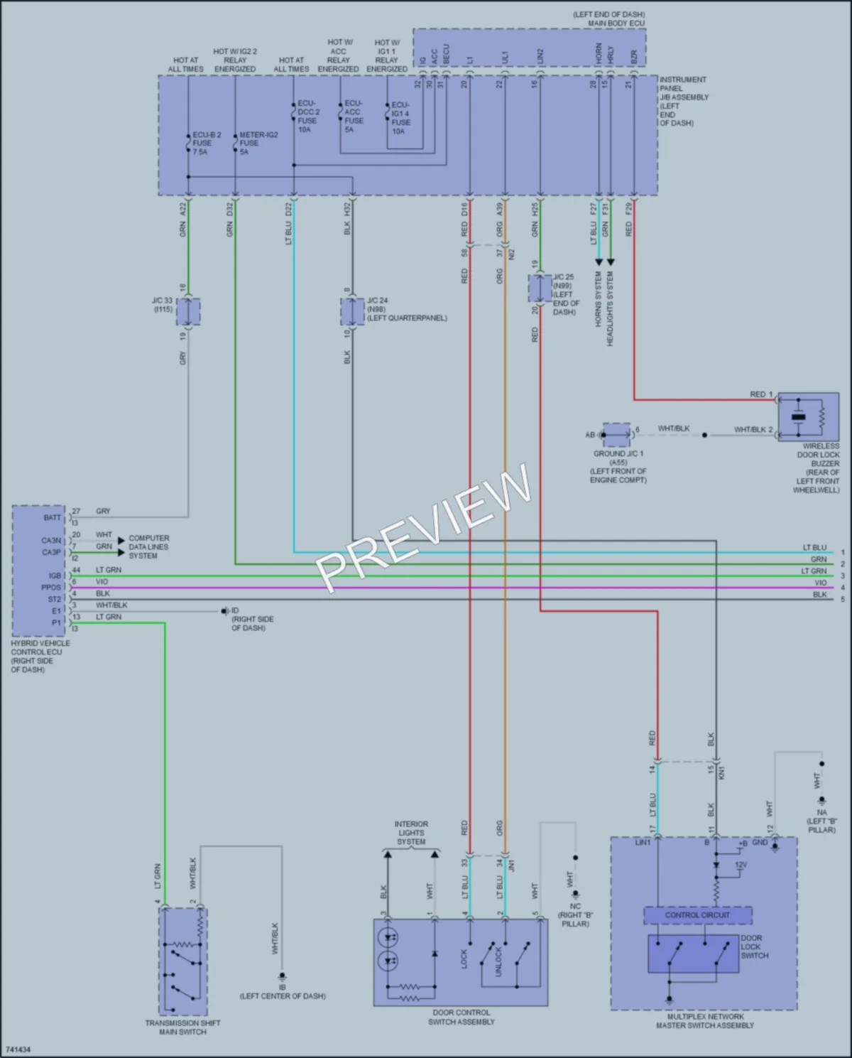 2023 Toyota PriusPrime Anti Theft wiring diagram preview