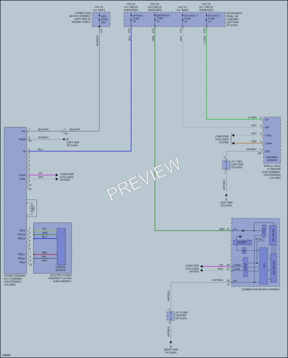 2023 Toyota PriusPrime Electronic Power Steering wiring diagram preview