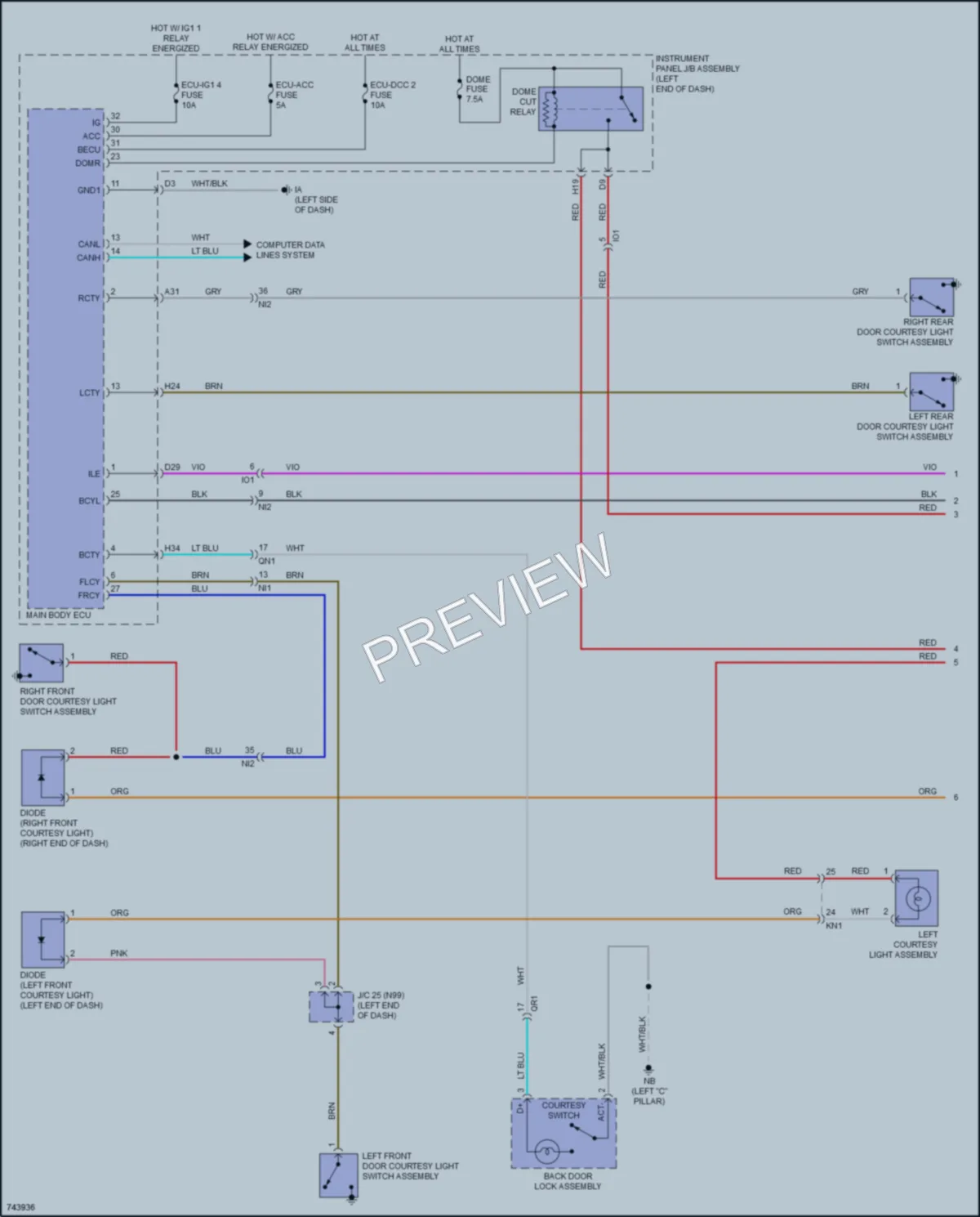 2023 Toyota PriusPrime Interior Lights wiring diagram preview