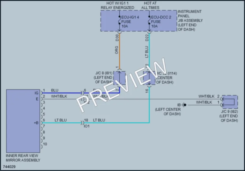 2023 Toyota PriusPrime Power Mirrors wiring diagram preview