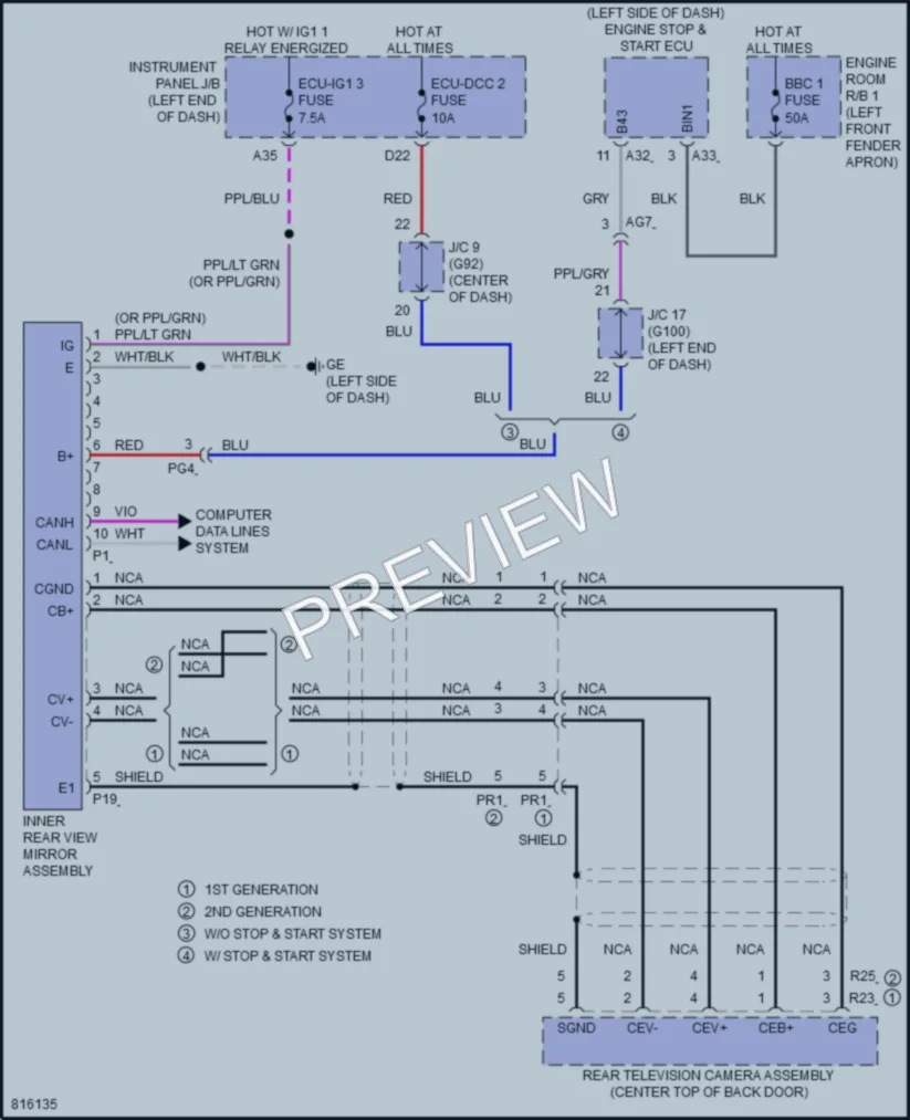 2023 Toyota RAV4Hybrid Power Mirrors wiring diagram preview
