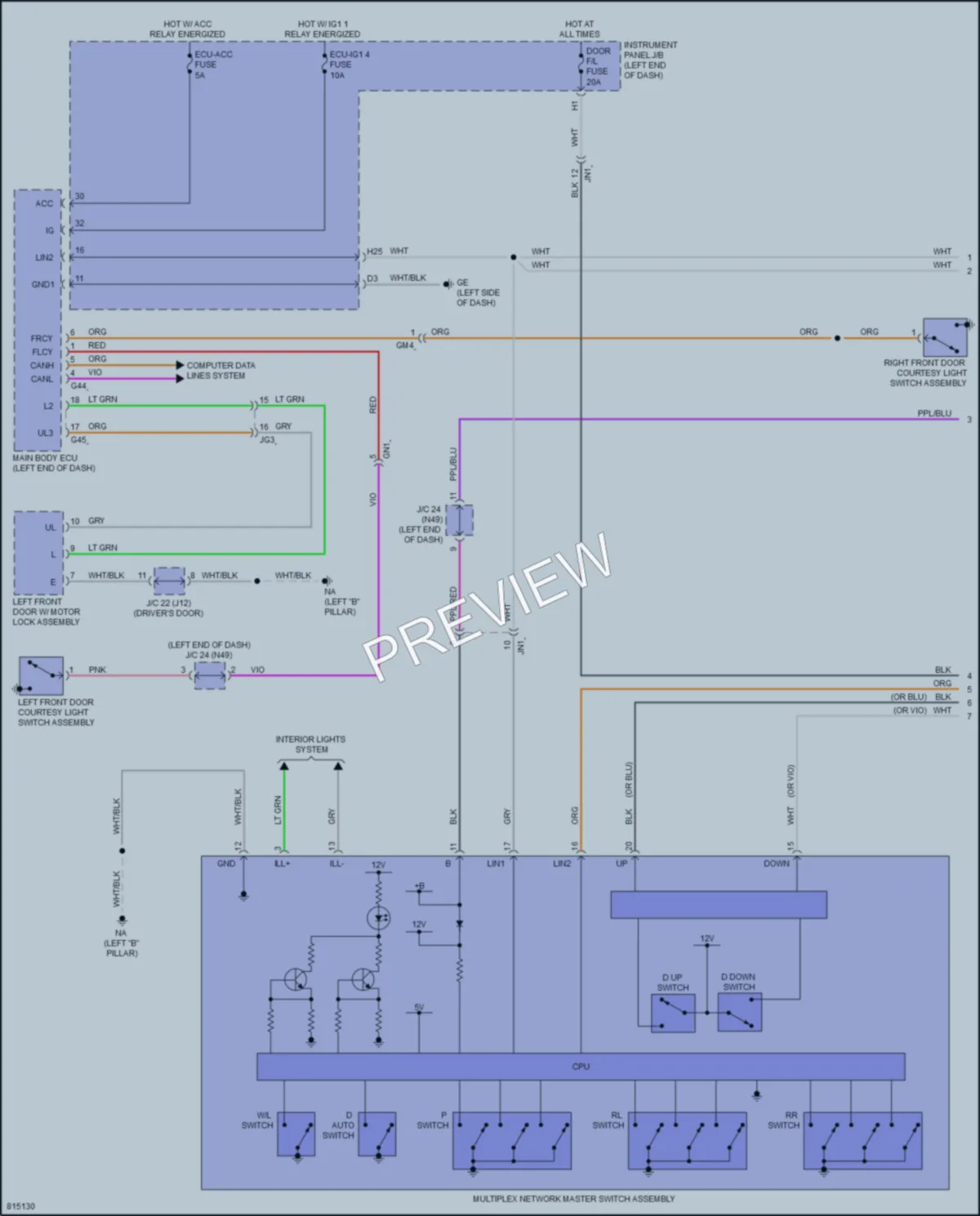 2023 Toyota RAV4Hybrid Power Windows wiring diagram preview