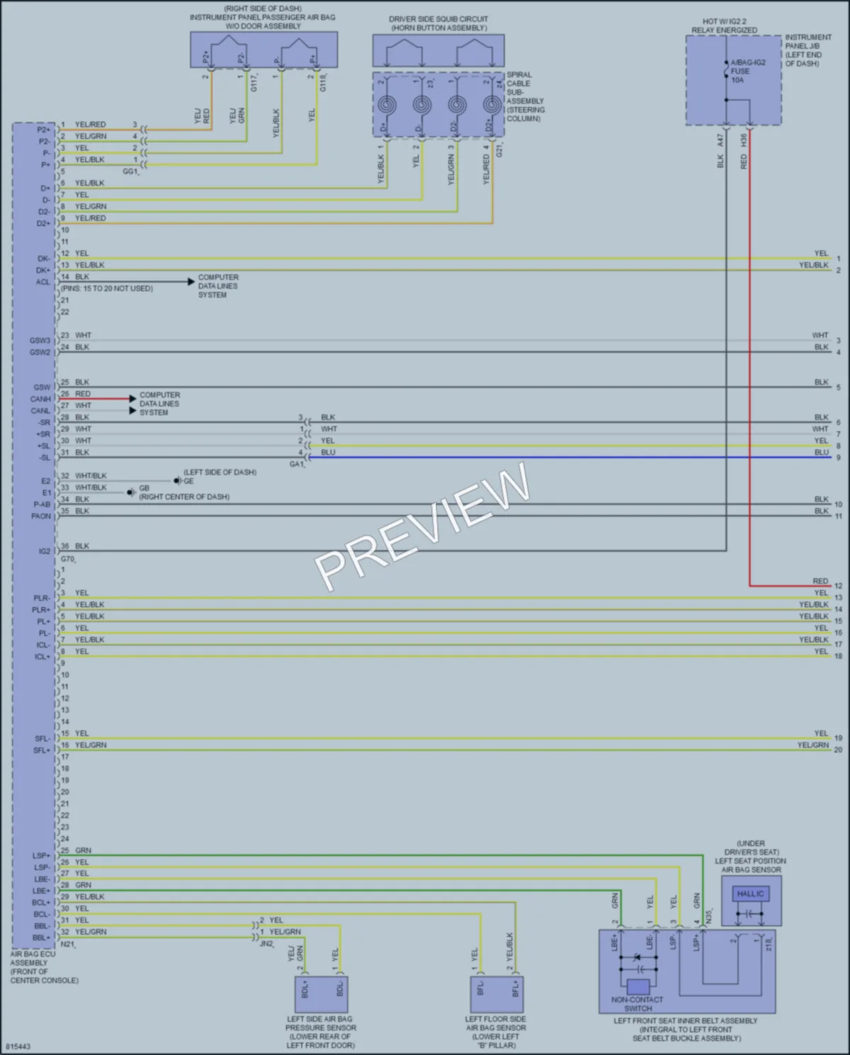 2023 Toyota RAV4Hybrid Supplemental Restraints wiring diagram preview