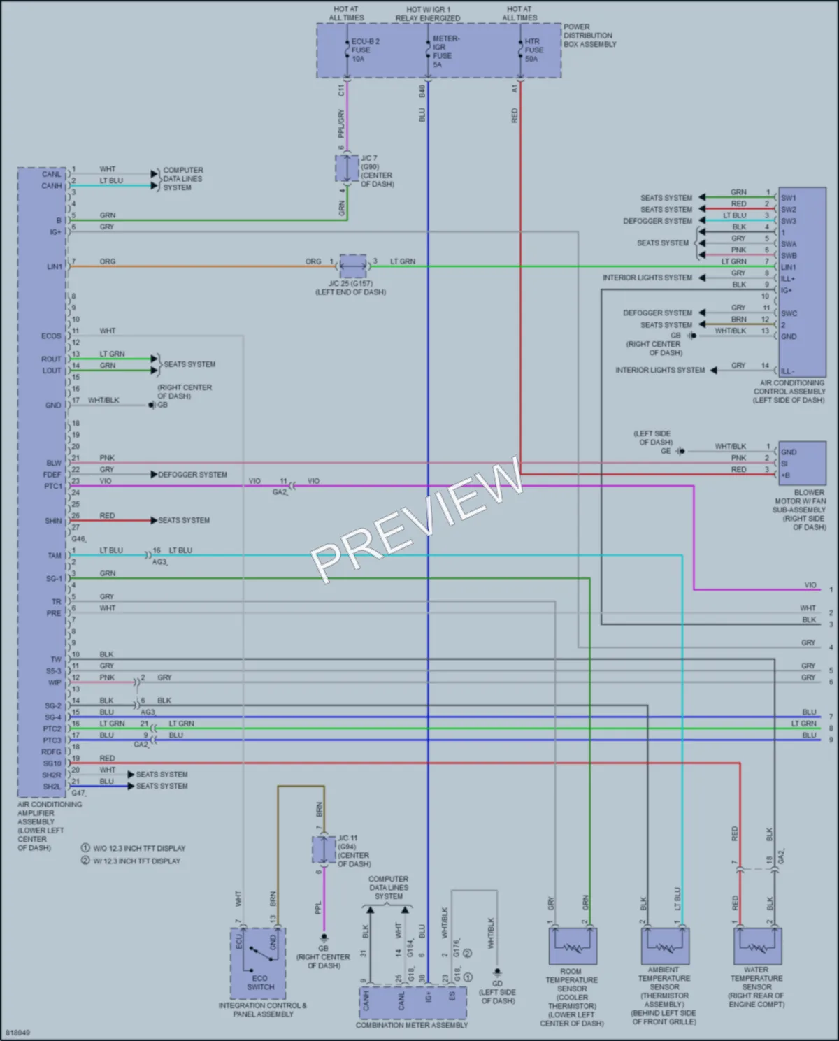 2023 Toyota RAV4Prime Air Conditioning wiring diagram preview