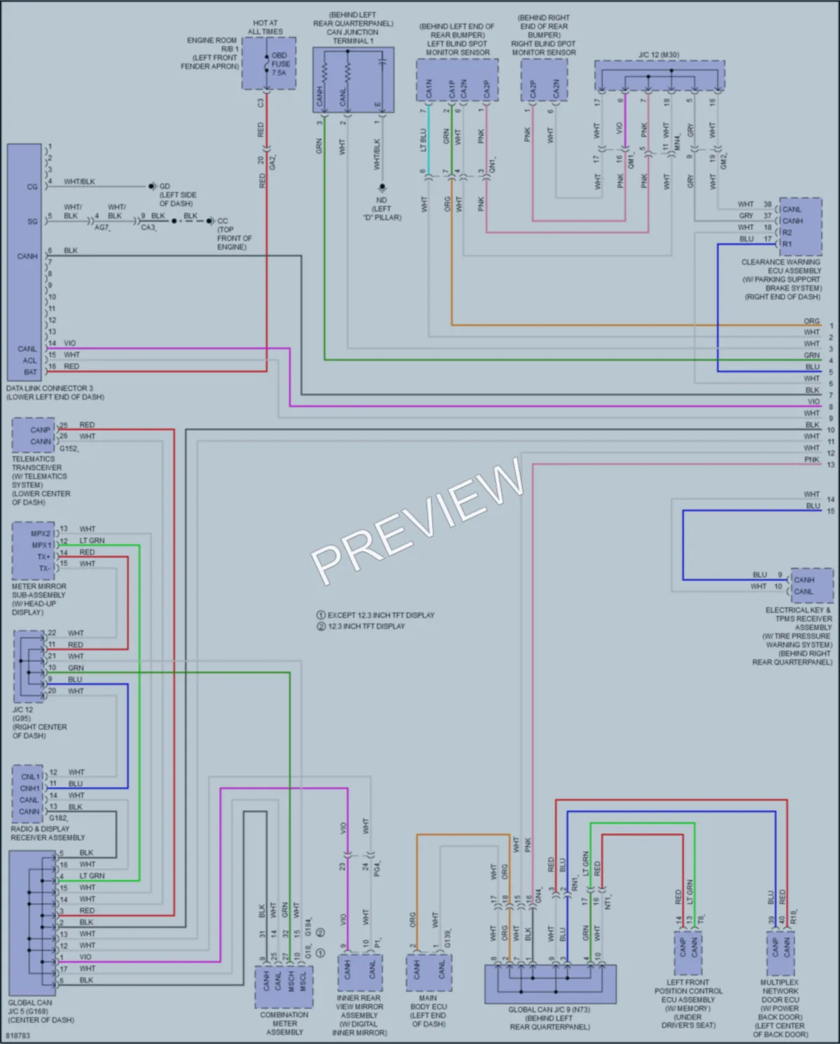 2023 Toyota RAV4Prime Computer Data Lines wiring diagram preview