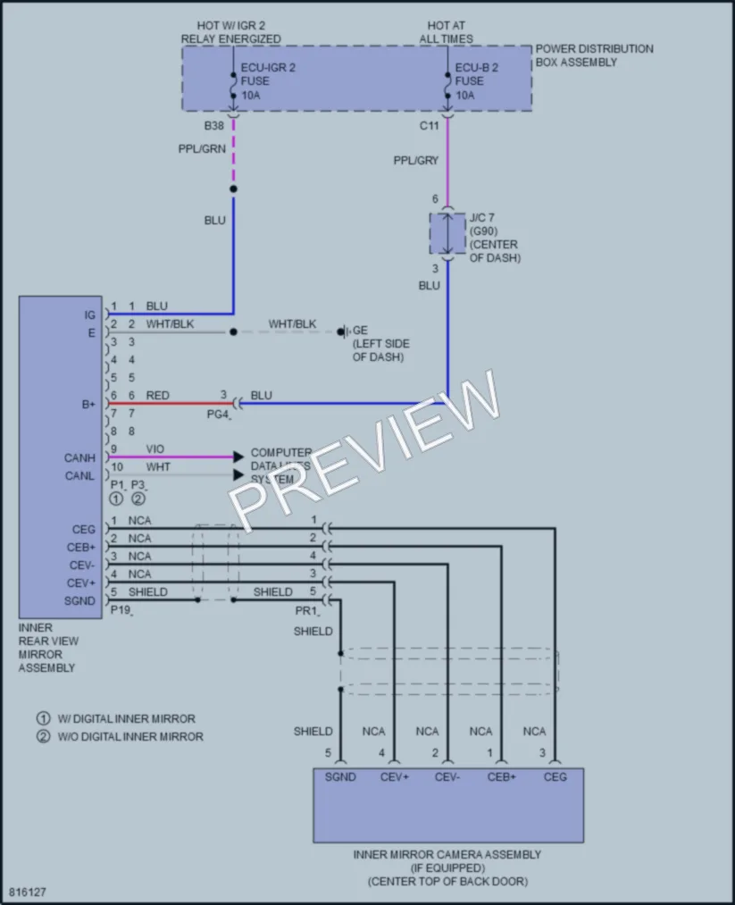 2023 Toyota RAV4Prime Power Mirrors wiring diagram preview