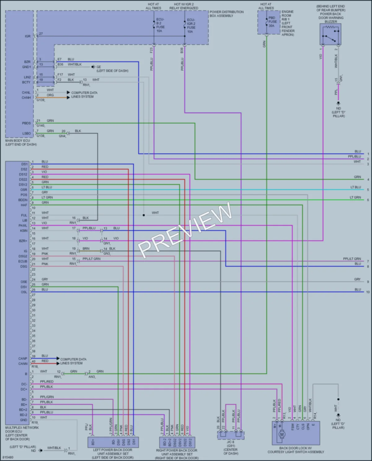 2023 Toyota RAV4Prime Trunk Tailgate Fuel Door wiring diagram preview