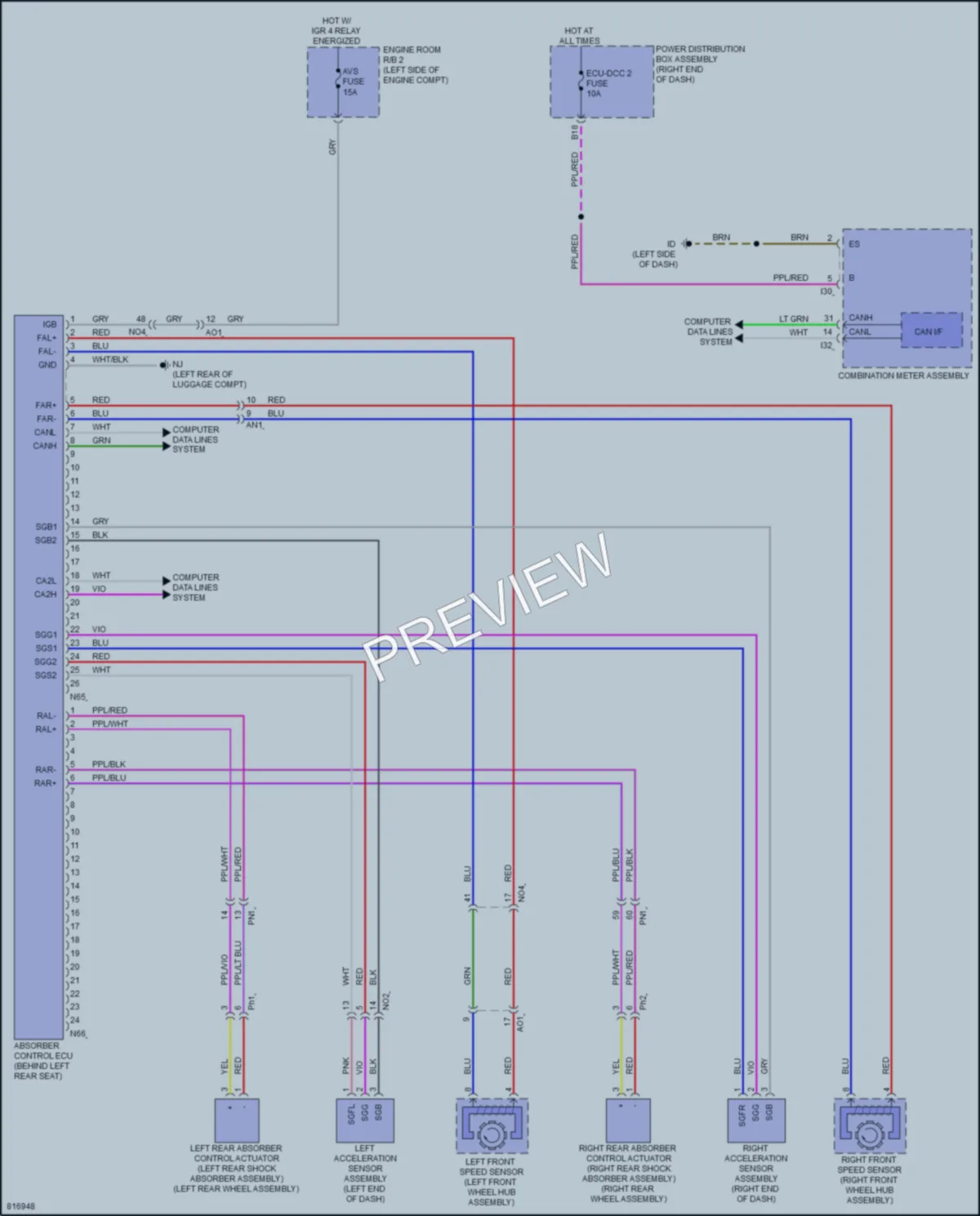 2023 Toyota Sequoia Electronic Suspension wiring diagram preview