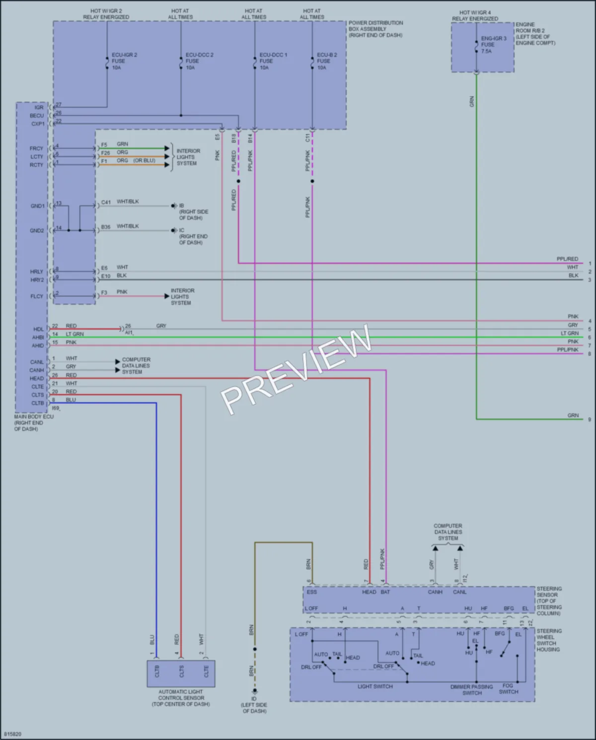 2023 Toyota Sequoia Headlights wiring diagram preview