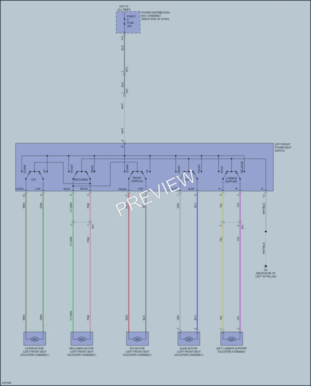 2023 Toyota Sequoia Power Seats wiring diagram preview