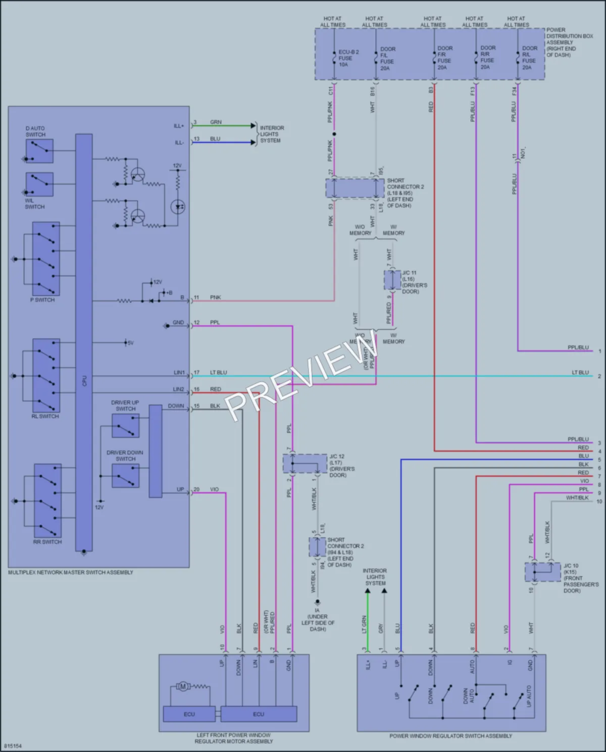 2023 Toyota Sequoia Power Windows wiring diagram preview