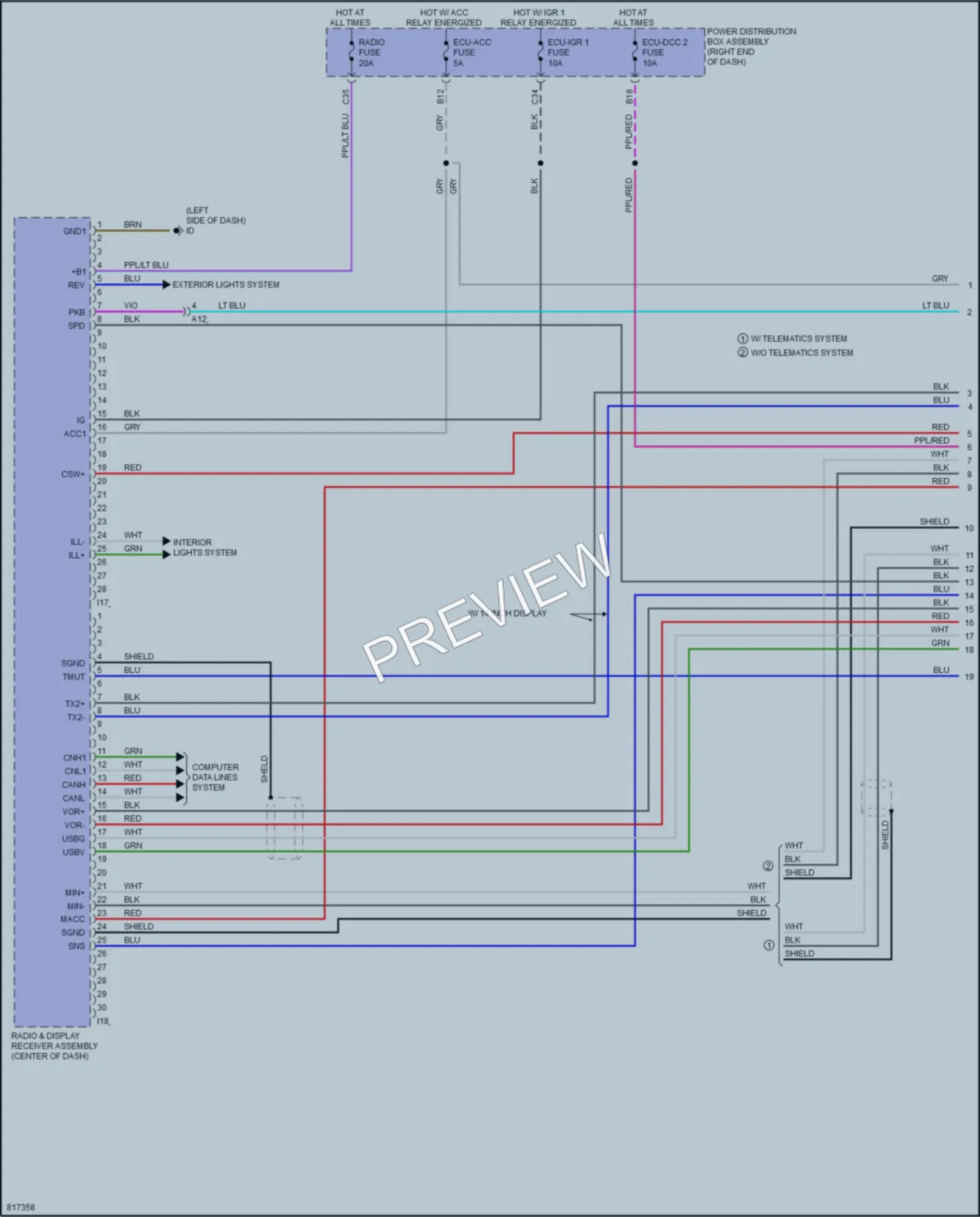 2023 Toyota Sequoia Radio wiring diagram preview