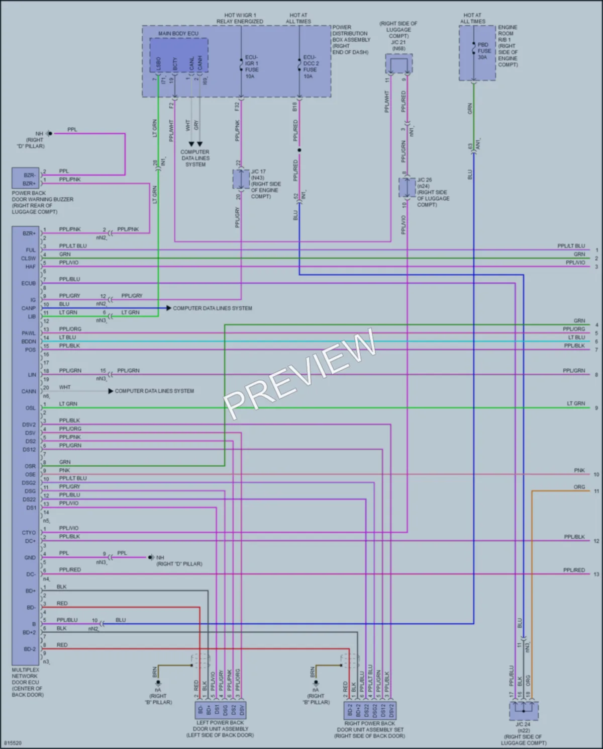2023 Toyota Sequoia Trunk Tailgate Fuel Door wiring diagram preview