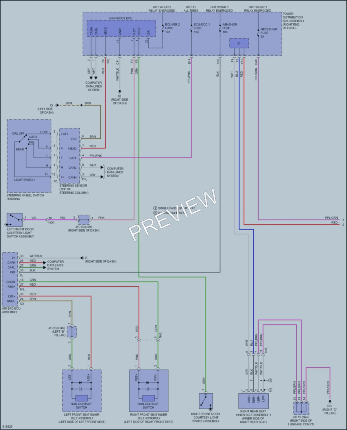 2023 Toyota Sequoia Warning Systems wiring diagram preview