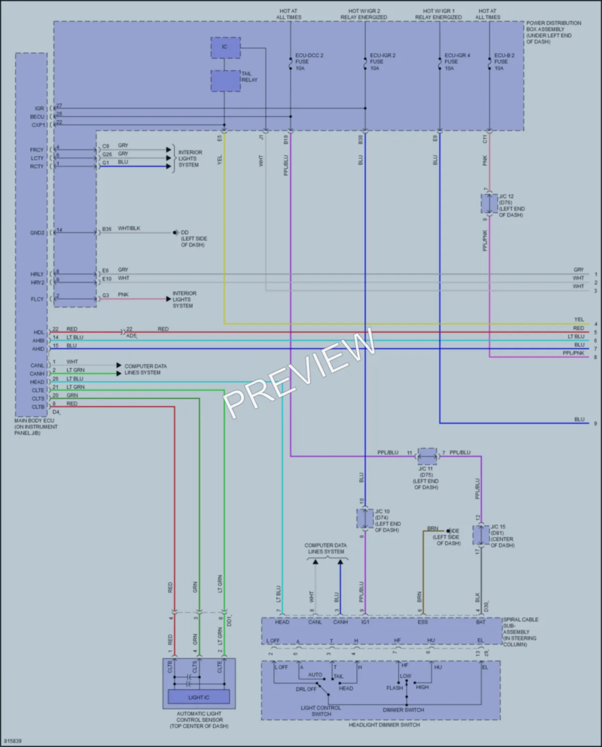 2023 Toyota Sienna Headlights wiring diagram preview