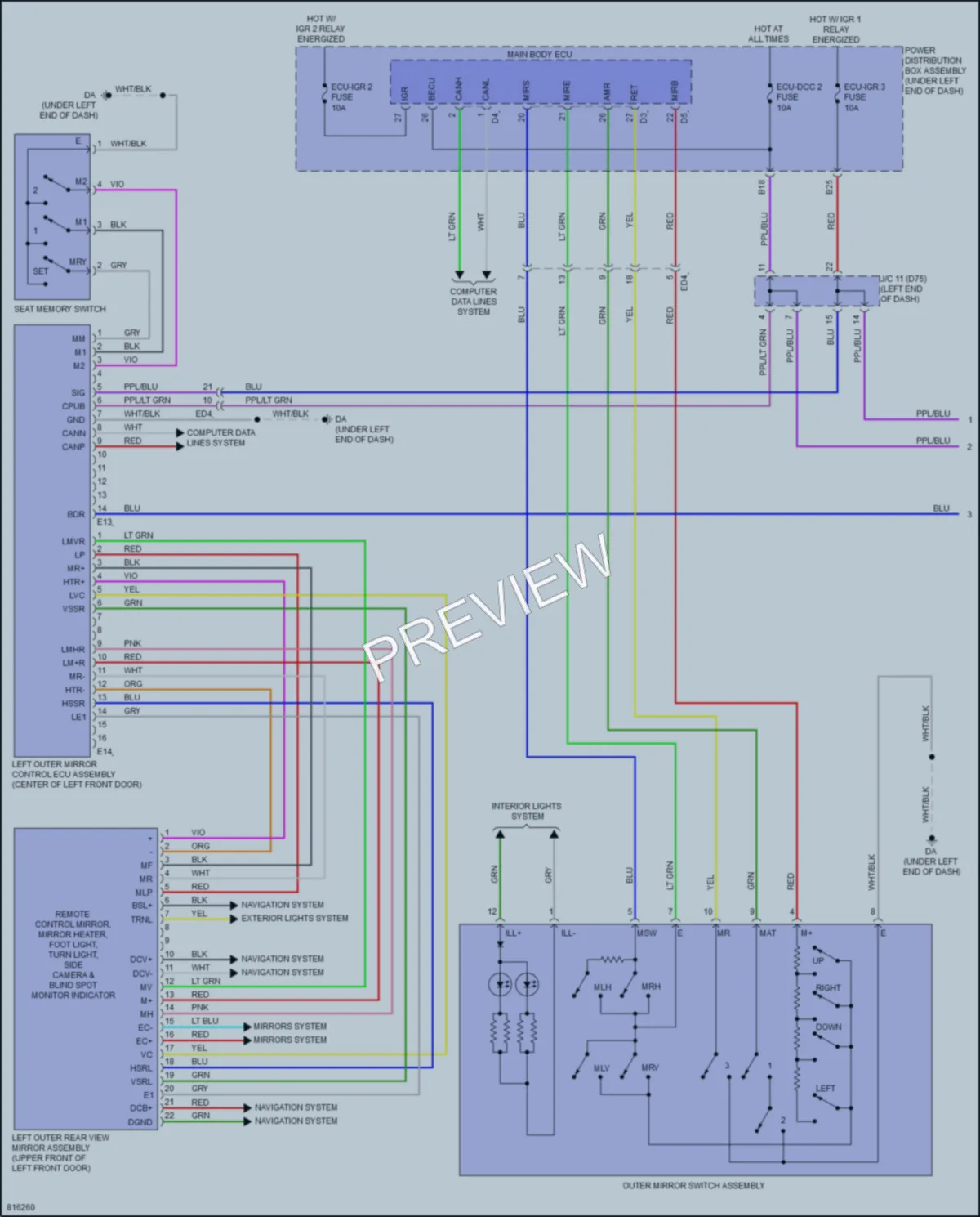 2023 Toyota Sienna Memory Systems wiring diagram preview