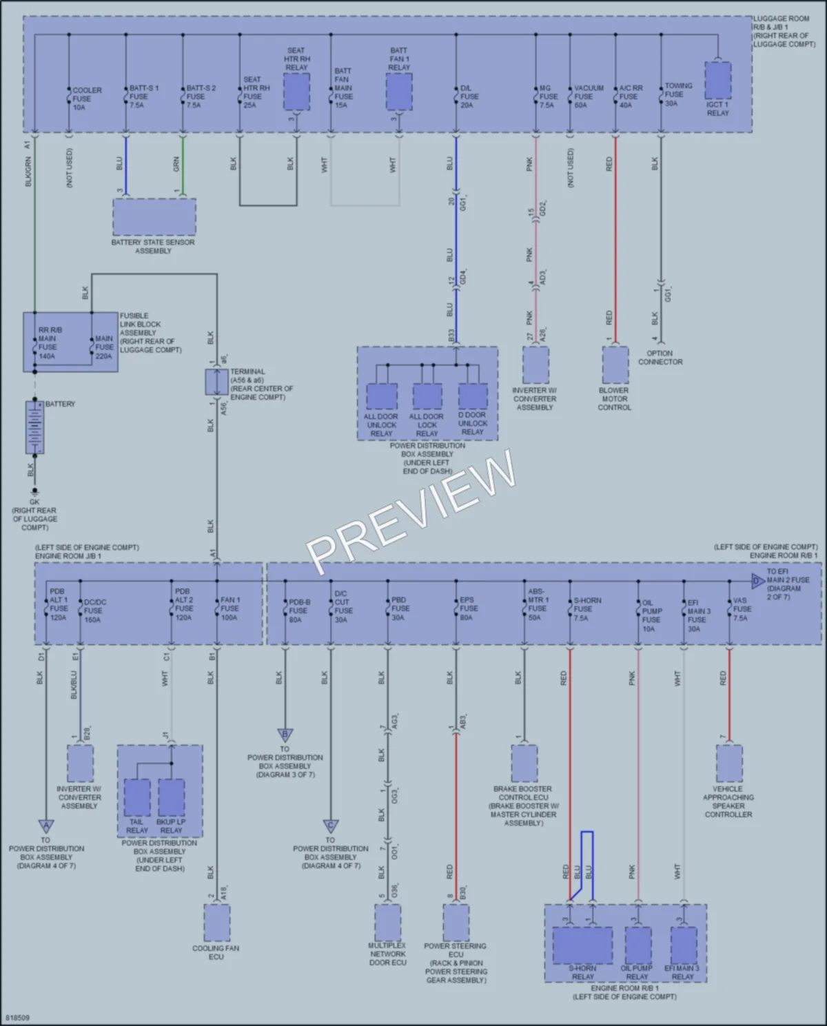 2023 Toyota Sienna Power Distribution wiring diagram preview
