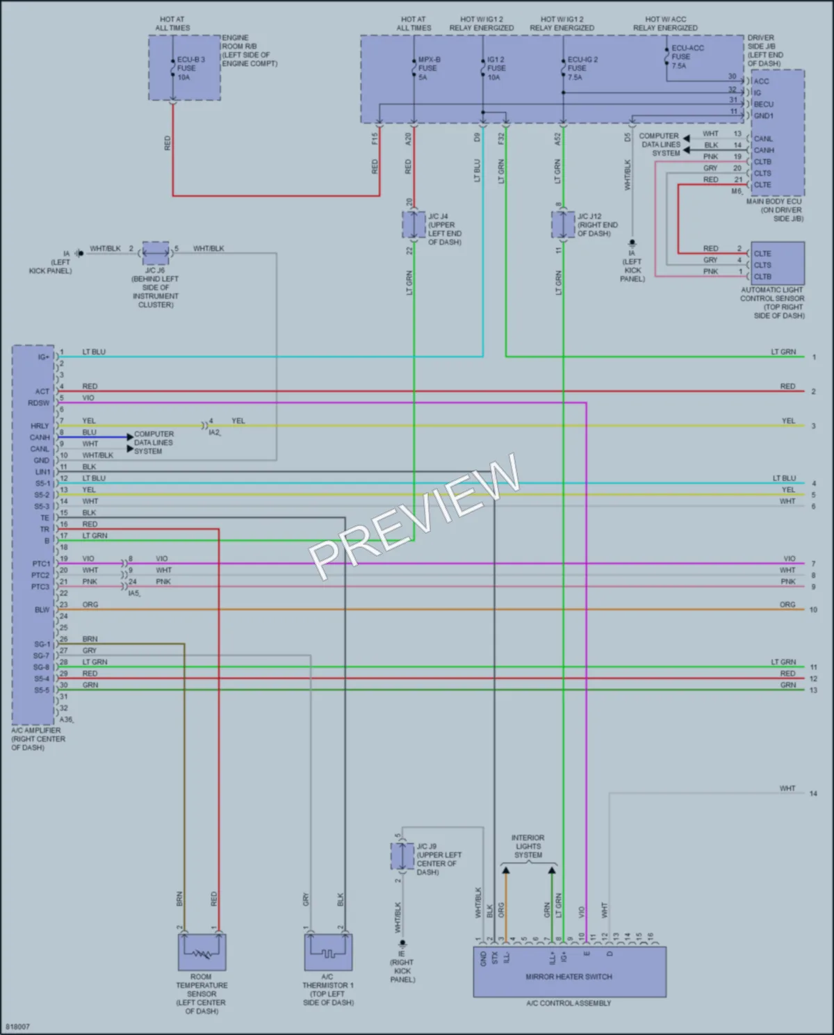 2023 Toyota Tacoma Air Conditioning wiring diagram preview
