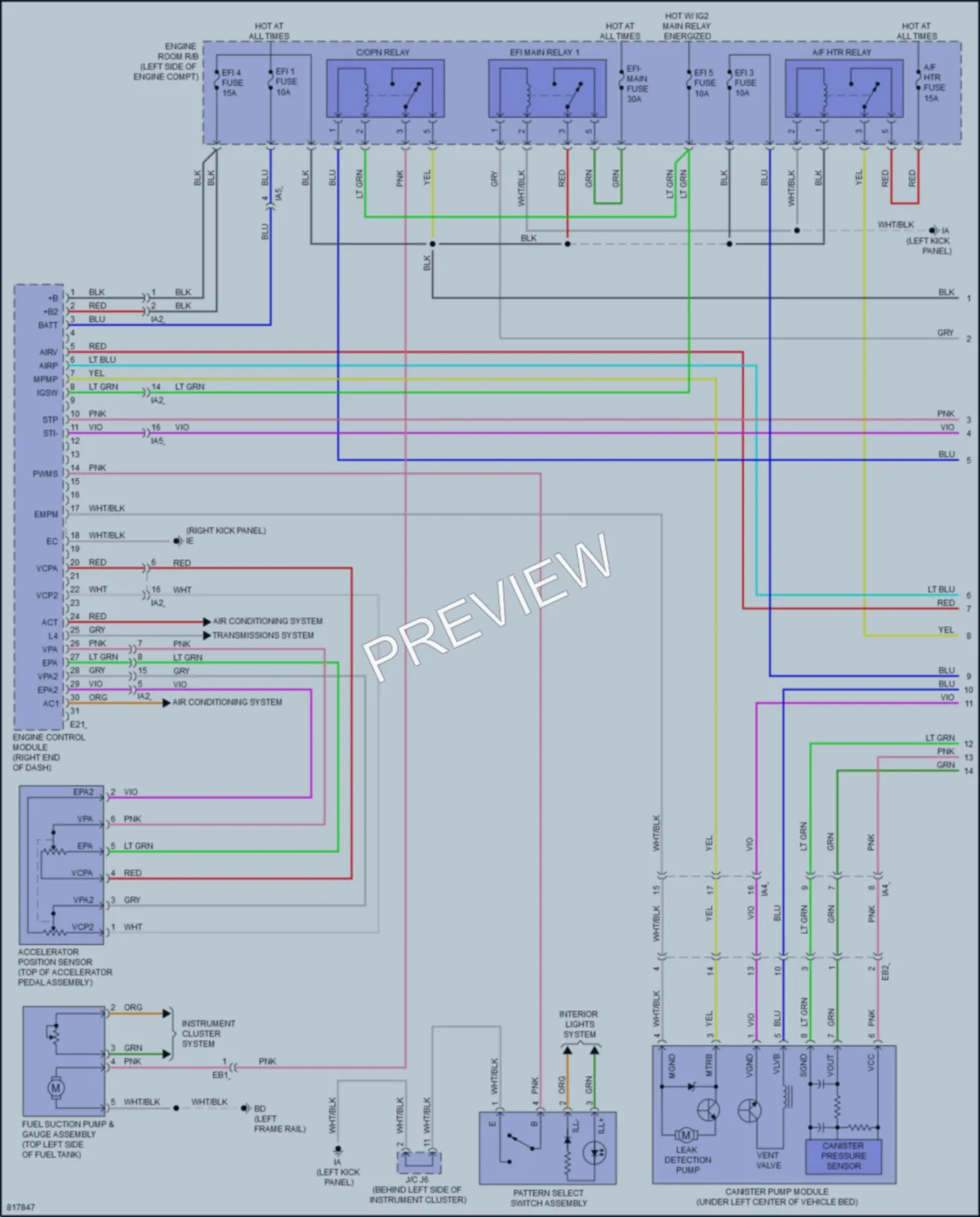 2023 Toyota Tacoma Engine Performance wiring diagram preview