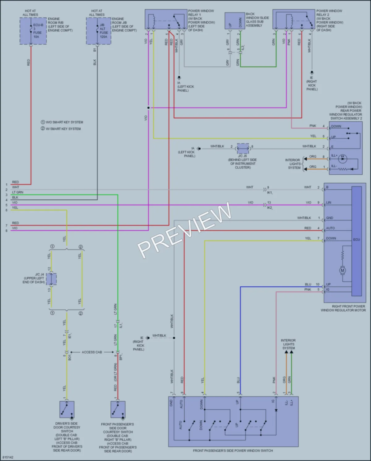 2023 Toyota Tacoma Power Windows wiring diagram preview