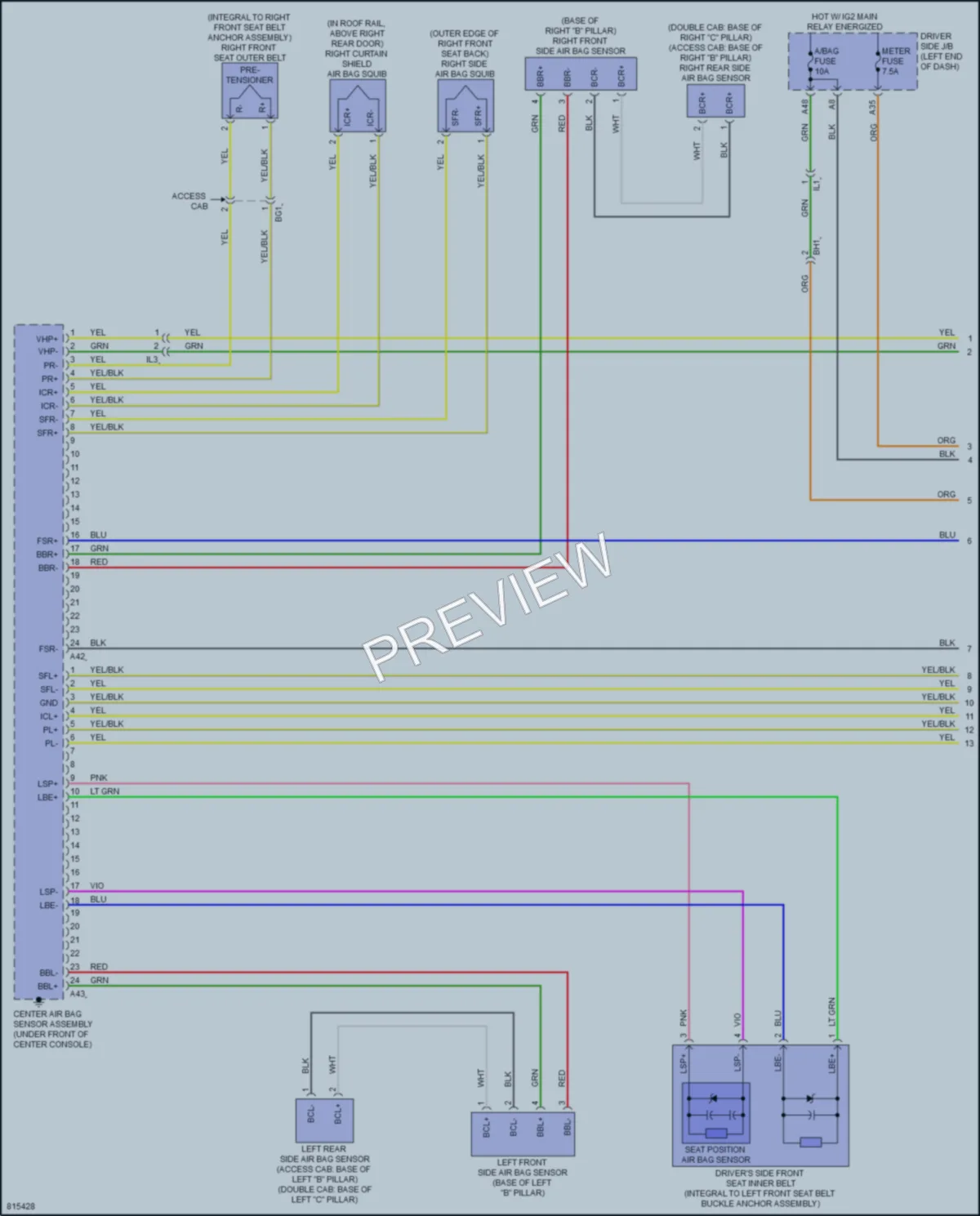 2023 Toyota Tacoma Supplemental Restraints wiring diagram preview