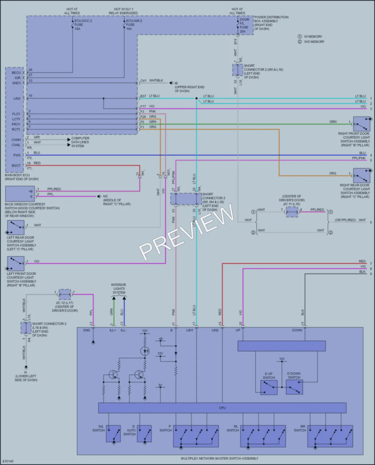 2023 Toyota Tundra Power Windows wiring diagram preview