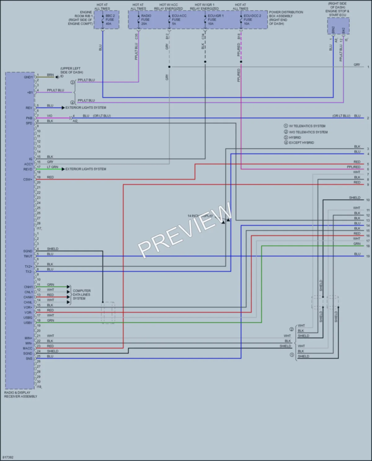 2023 Toyota Tundra Radio wiring diagram preview