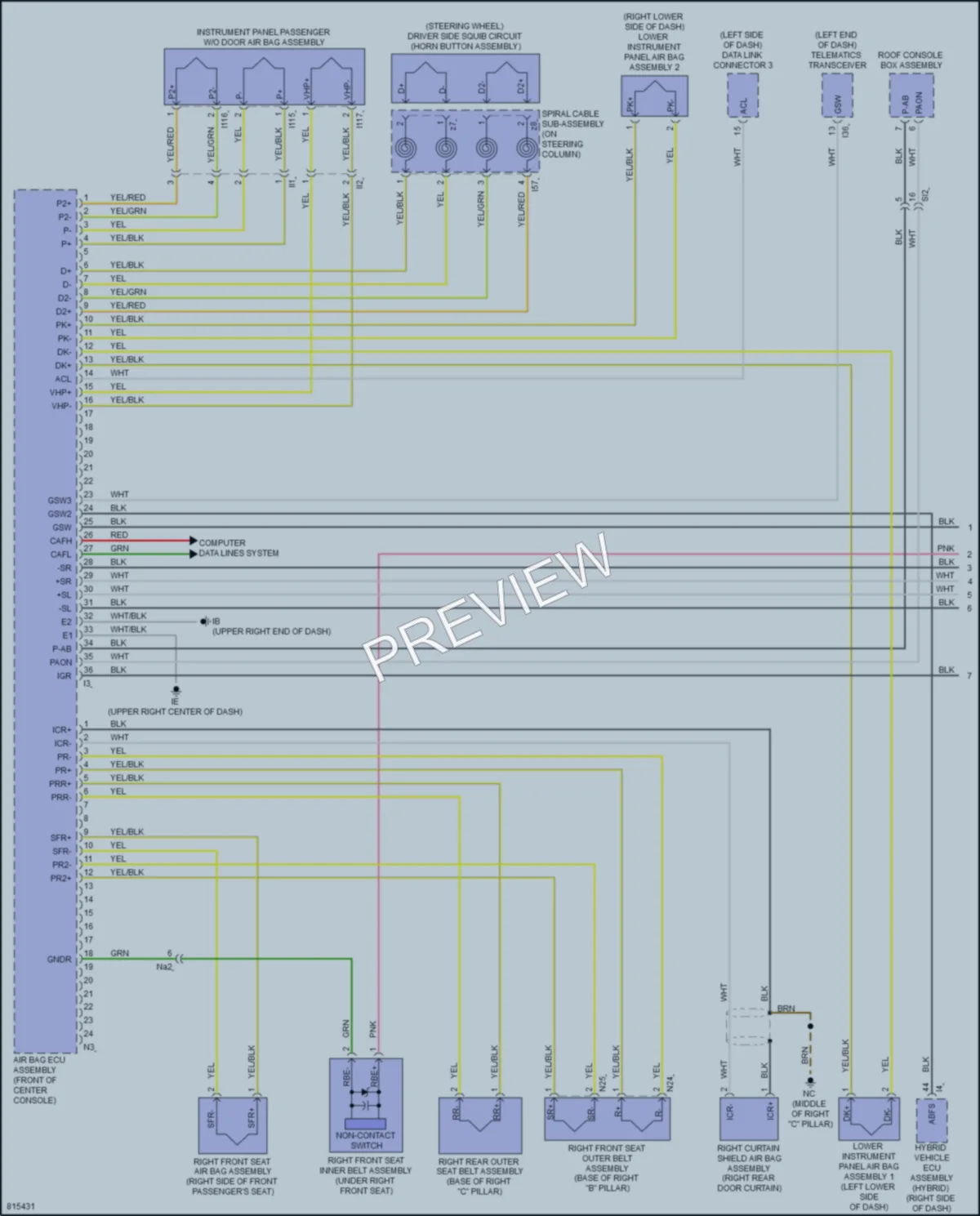 2023 Toyota Tundra Supplemental Restraints wiring diagram preview