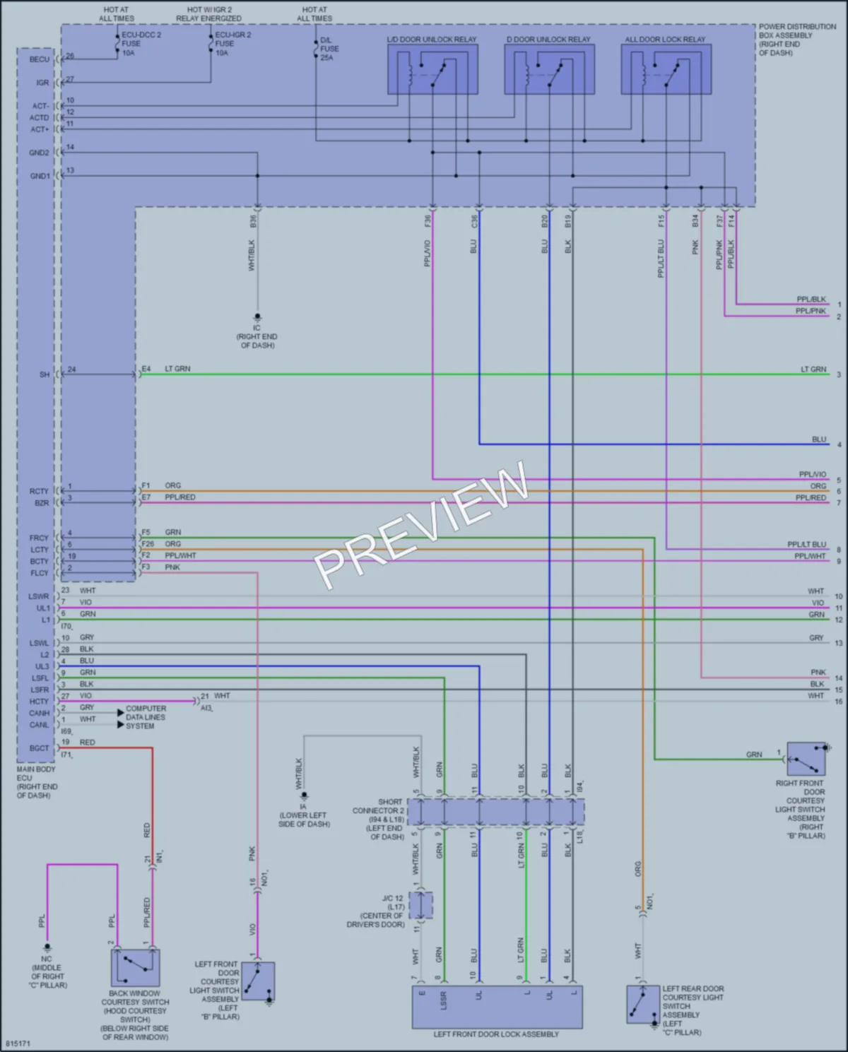 2023 Toyota TundraHybrid Power Door Locks wiring diagram preview