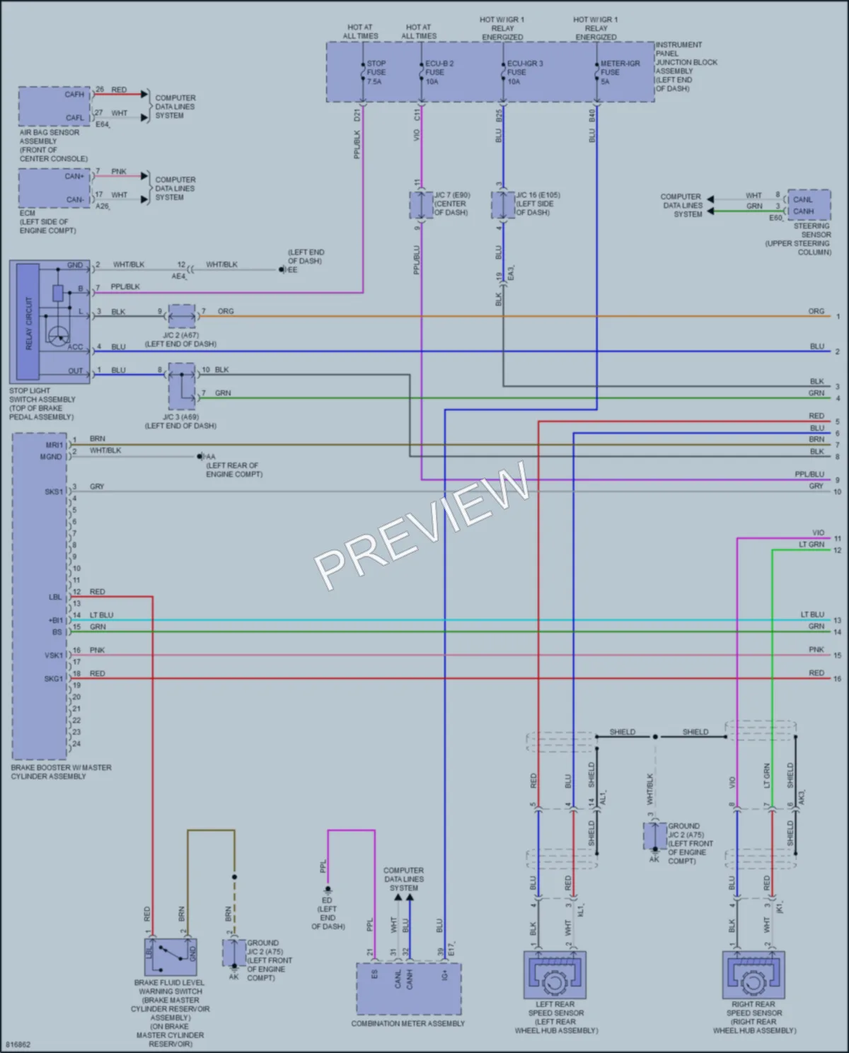 2023 Toyota VenzaHybrid Anti Lock Brakes wiring diagram preview