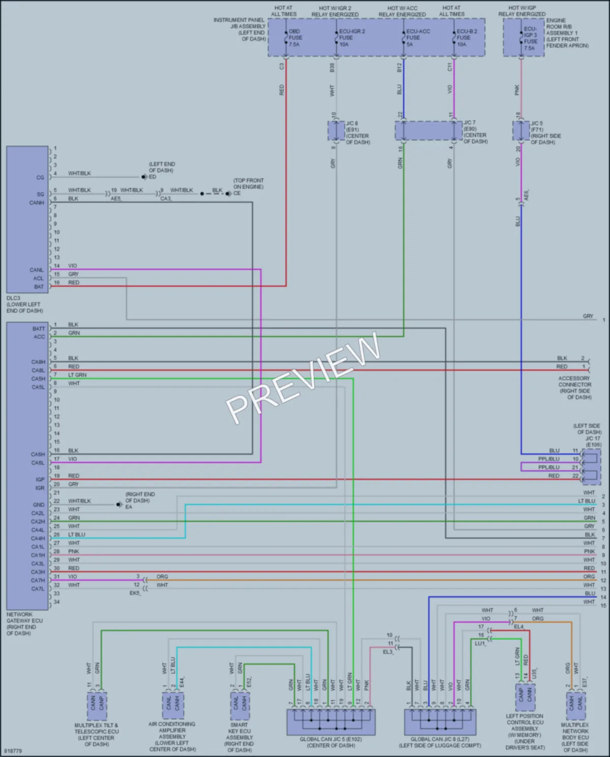 2023 Toyota VenzaHybrid Computer Data Lines wiring diagram preview