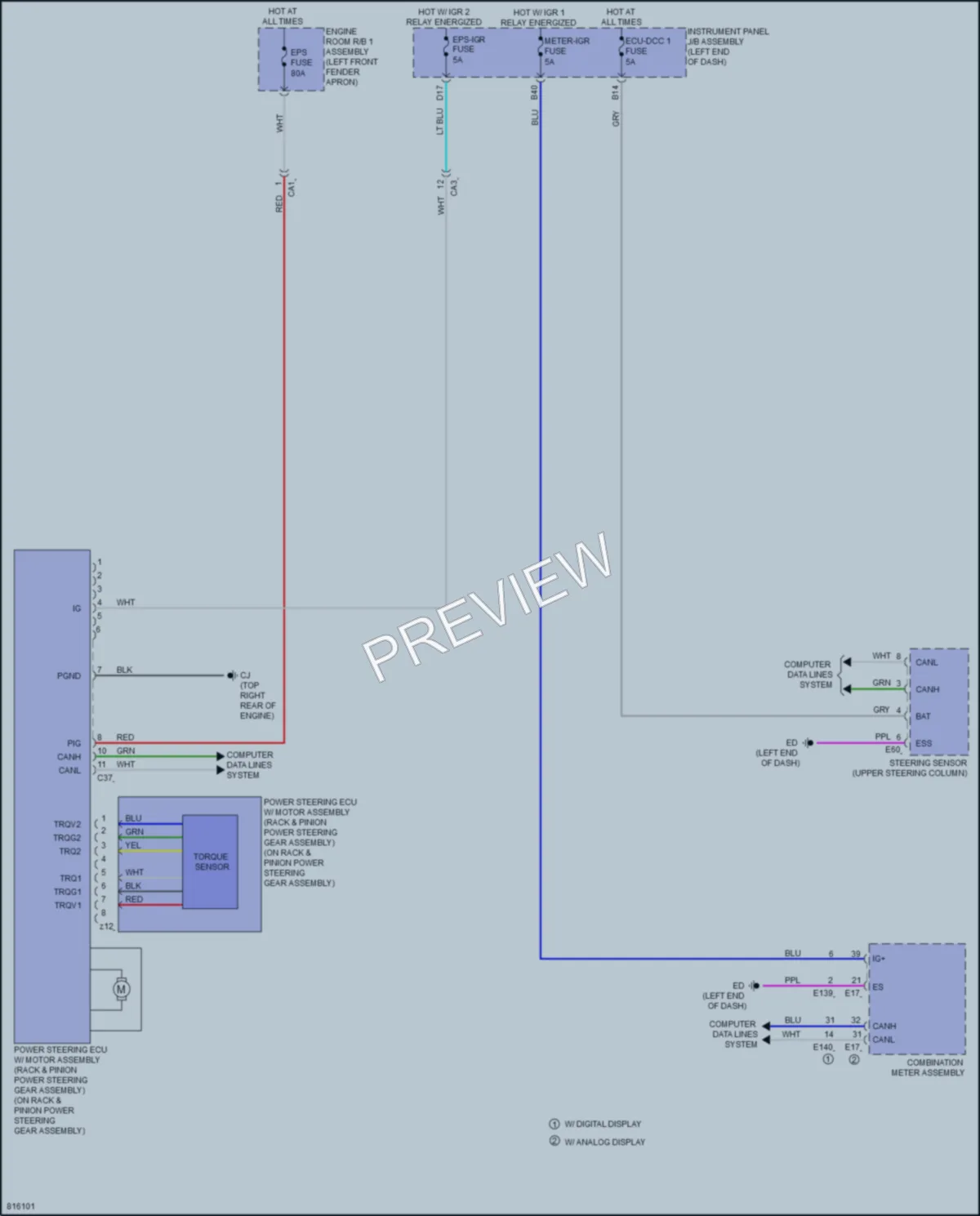 2023 Toyota VenzaHybrid Electronic Power Steering wiring diagram preview