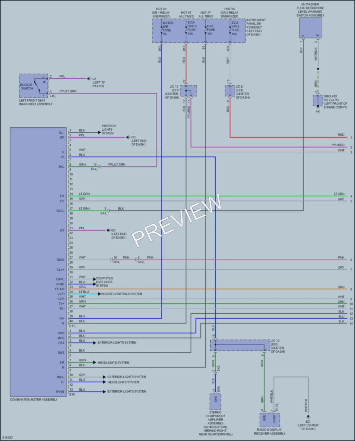 2023 Toyota VenzaHybrid Instrument Cluster wiring diagram preview