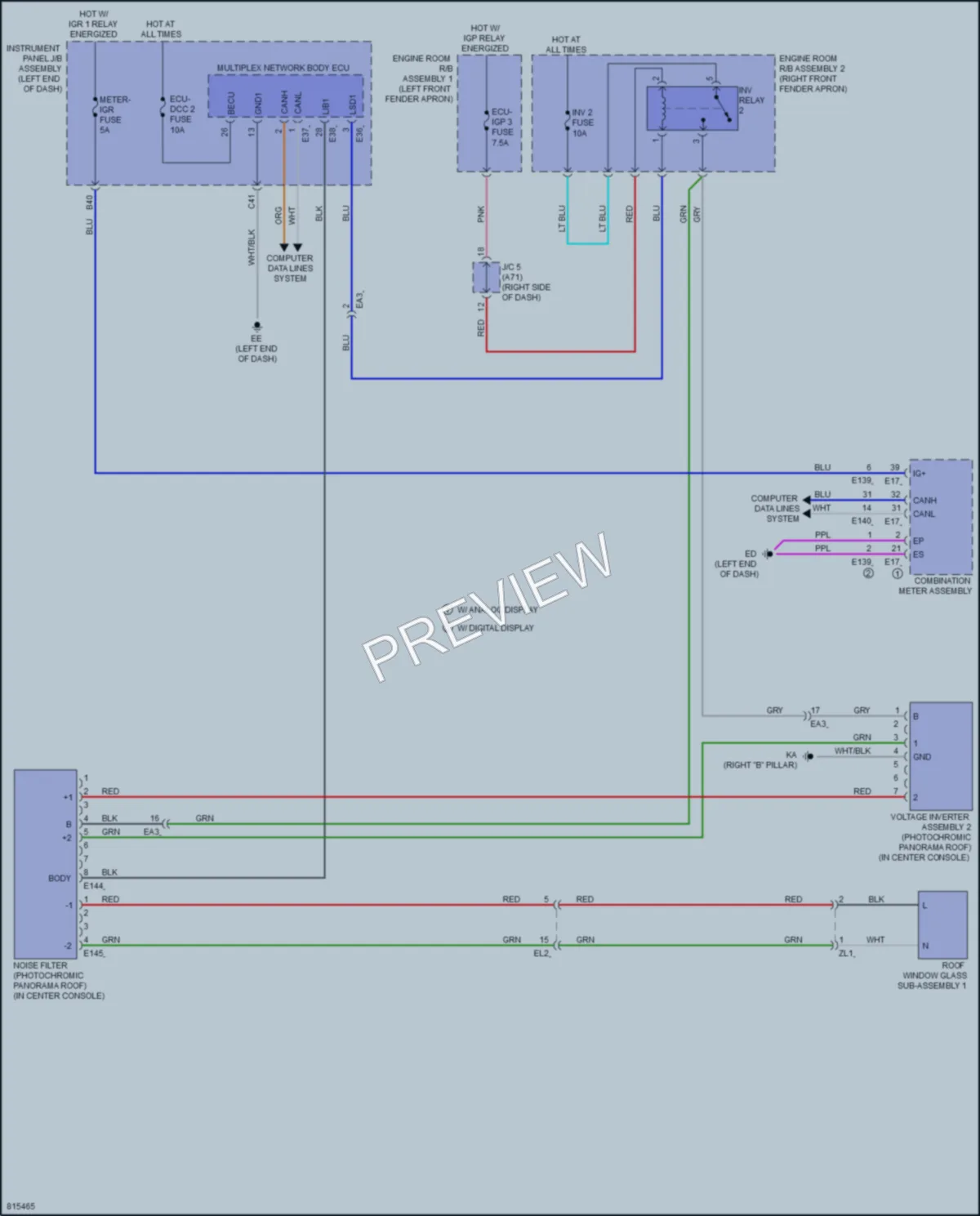 2023 Toyota VenzaHybrid Power Top Sunroof wiring diagram preview
