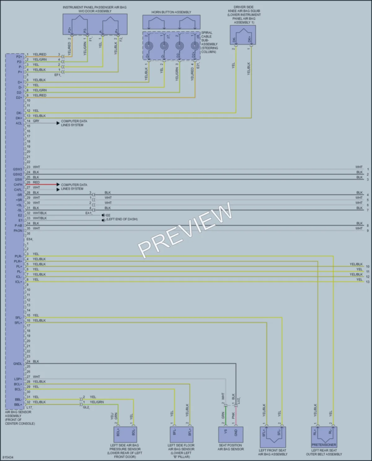 2023 Toyota VenzaHybrid Supplemental Restraints wiring diagram preview