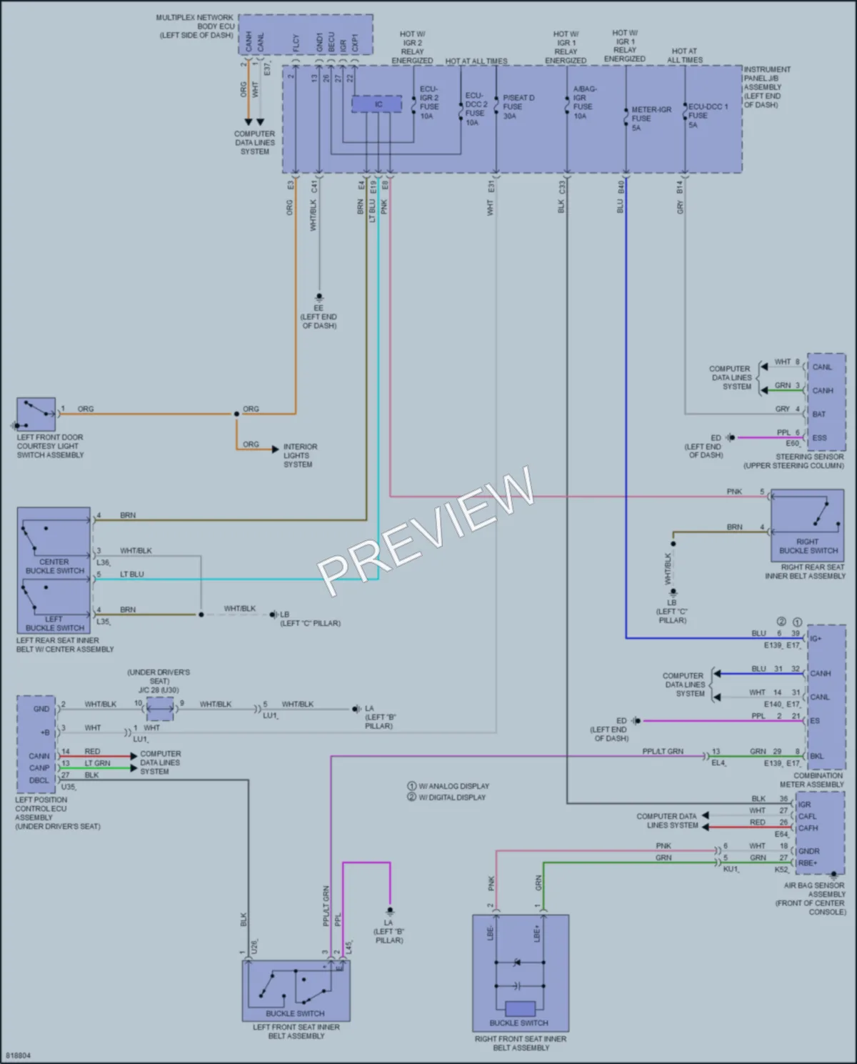 2023 Toyota VenzaHybrid Warning Systems wiring diagram preview