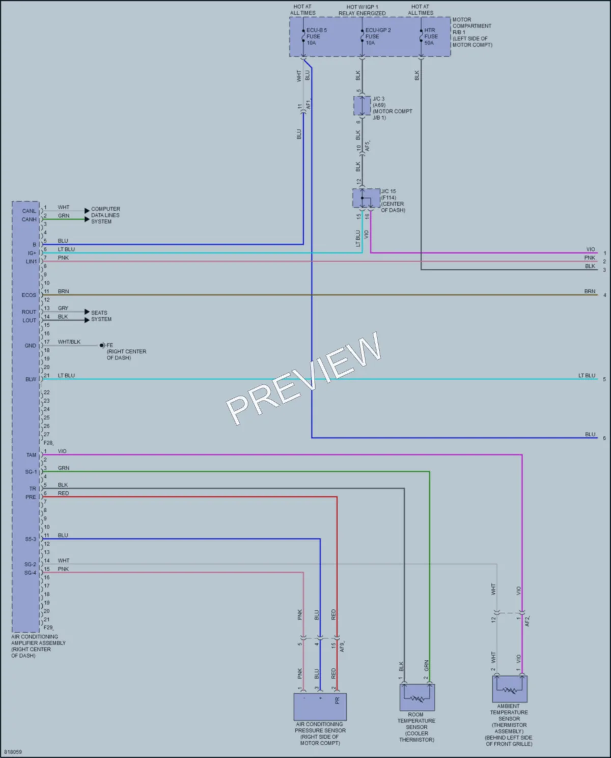 2023 Toyota bZ4X Air Conditioning wiring diagram preview