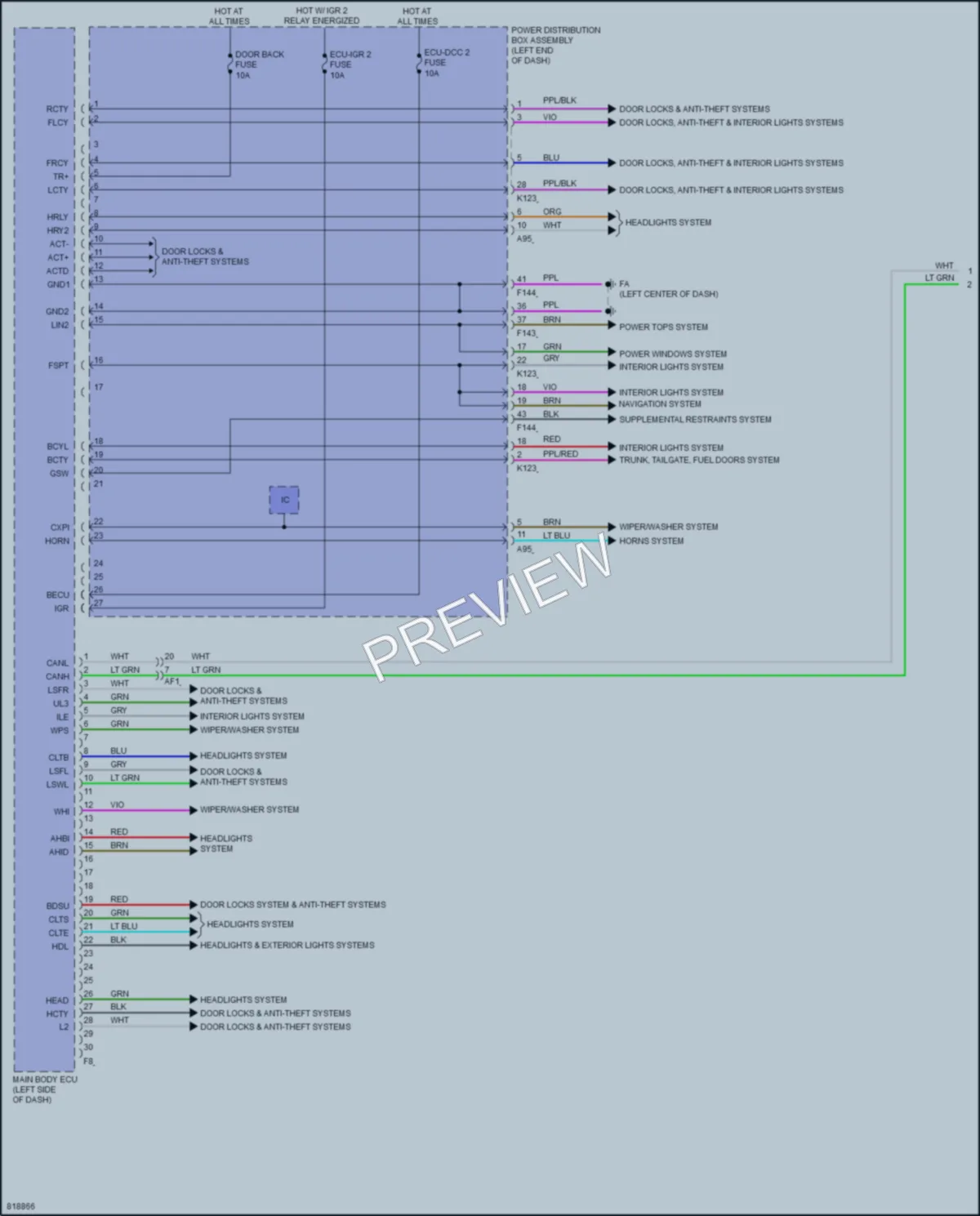 2023 Toyota bZ4X Body Control Modules wiring diagram preview
