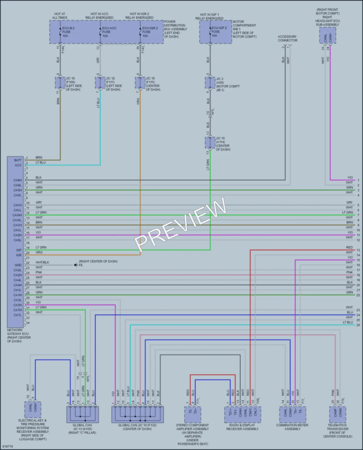 2023 Toyota bZ4X Computer Data Lines wiring diagram preview