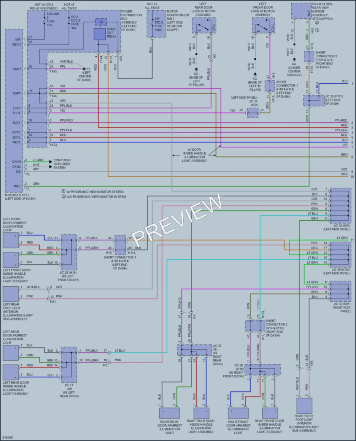 2023 Toyota bZ4X Interior Lights wiring diagram preview