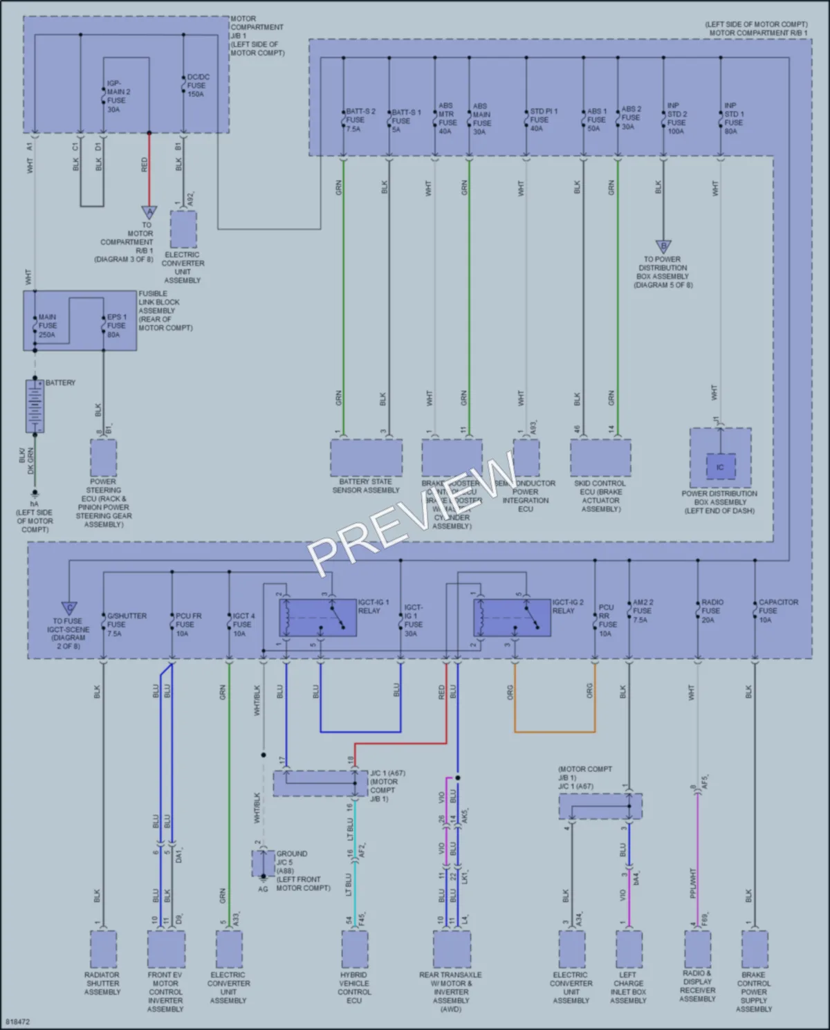 2023 Toyota bZ4X Power Distribution wiring diagram preview